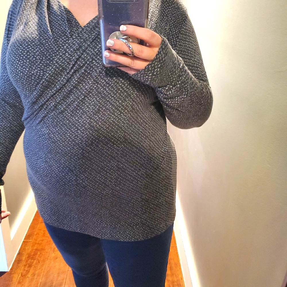 Faux wrap top with long sleeves